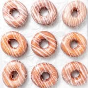 close up of sourdough donuts with vanilla bean paste