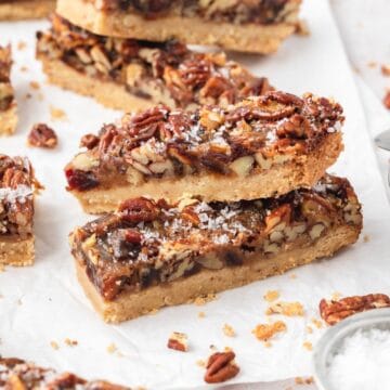 close up of pecan pie cookie bars