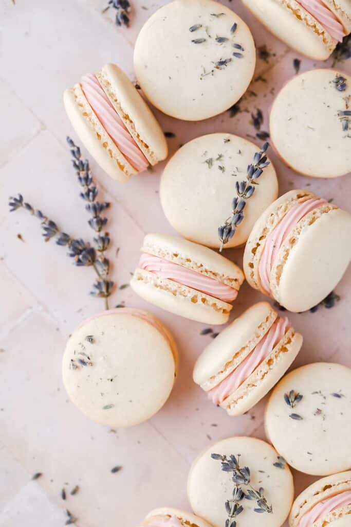 blackberry lavender macarons