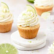 close up of margarita cupcakes.