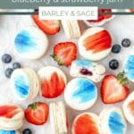 red white and blue berry macarons pin
