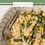 leek spinach risotto pin
