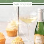 champagne cupcake pin