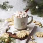 close up shot of homemade cinnamon hot chocolate