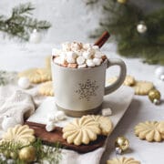 close up shot of homemade cinnamon hot chocolate