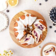 blueberry sour cream bundt cake with lemons