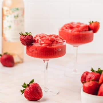 strawberry frose (frozen rose) with fresh strawberries