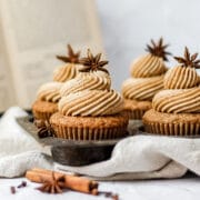 close up of dirty chai cupcakes