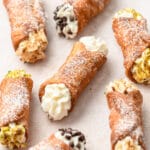 close up shot of homemade cannoli