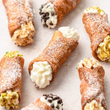close up shot of homemade cannoli