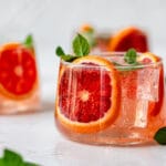 close up shot of blood orange moscow mule