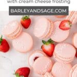 strawberry macarons pin