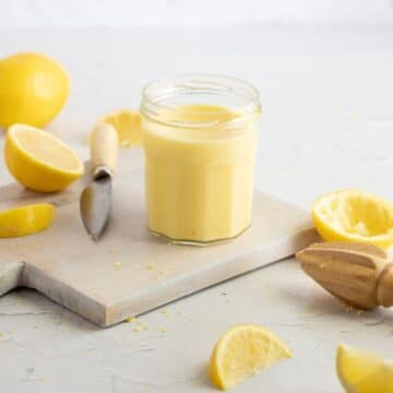 close up of homemade lemon curd