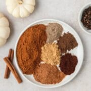 close up of pumpkin pie spice on plate