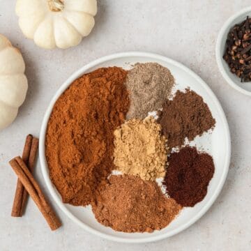 close up of pumpkin pie spice on plate