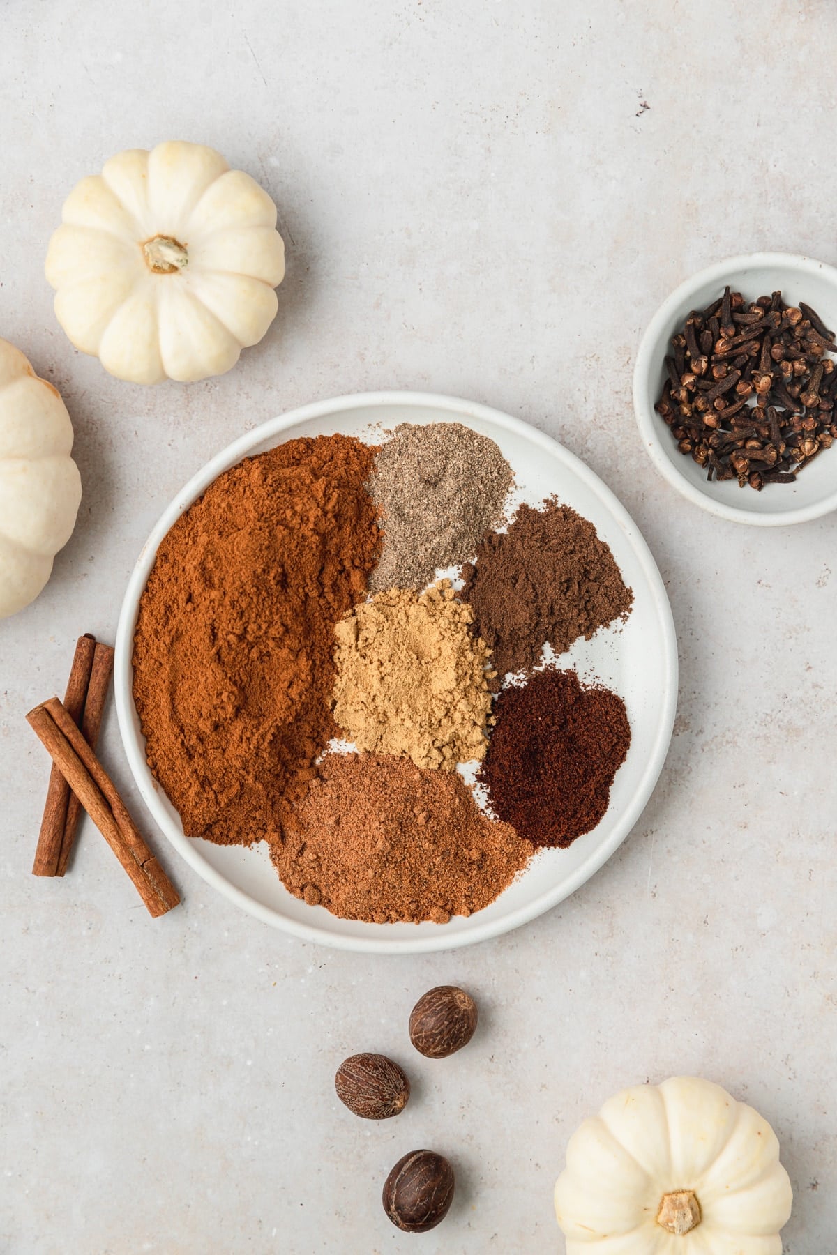 pumpkin spice ingredients on plate