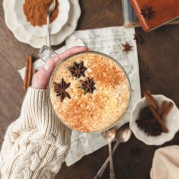close up of brown sugar pumpkin spice latte