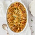 close up of scalloped potatoes