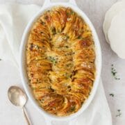 close up of scalloped potatoes