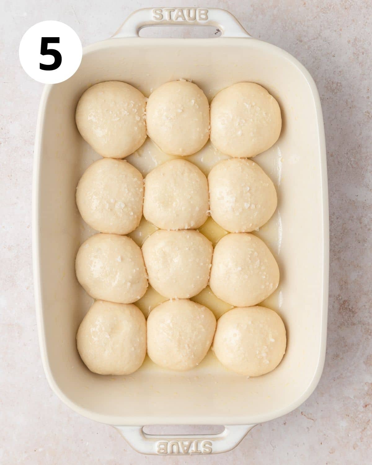 rolls brushed with butter before baking