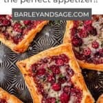 cranberry puff pastry tarts pin