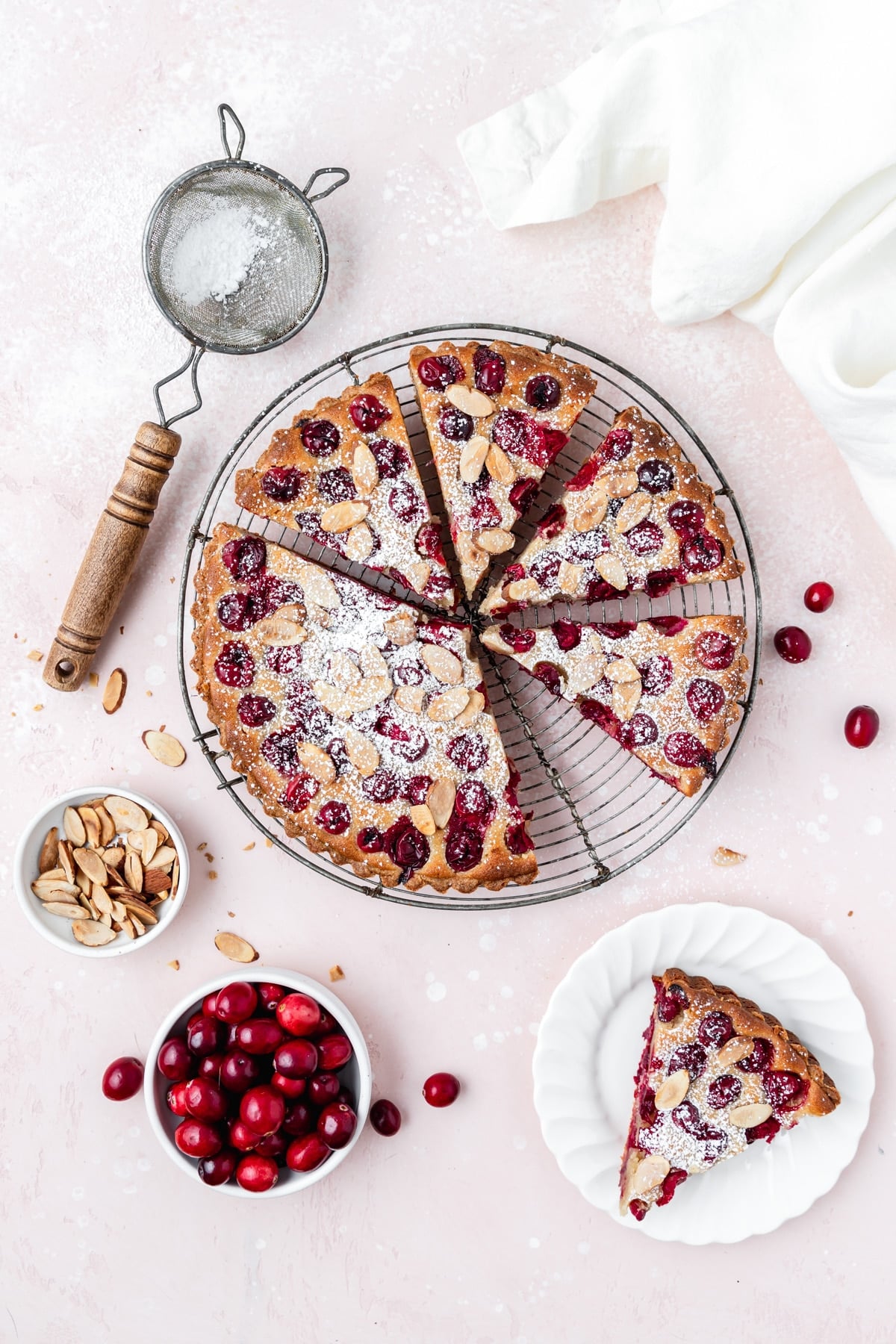 cranberry almond frangipane tart
