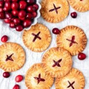 close up of cranberry hand pies