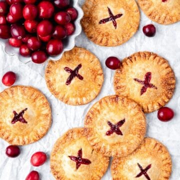 close up of cranberry hand pies