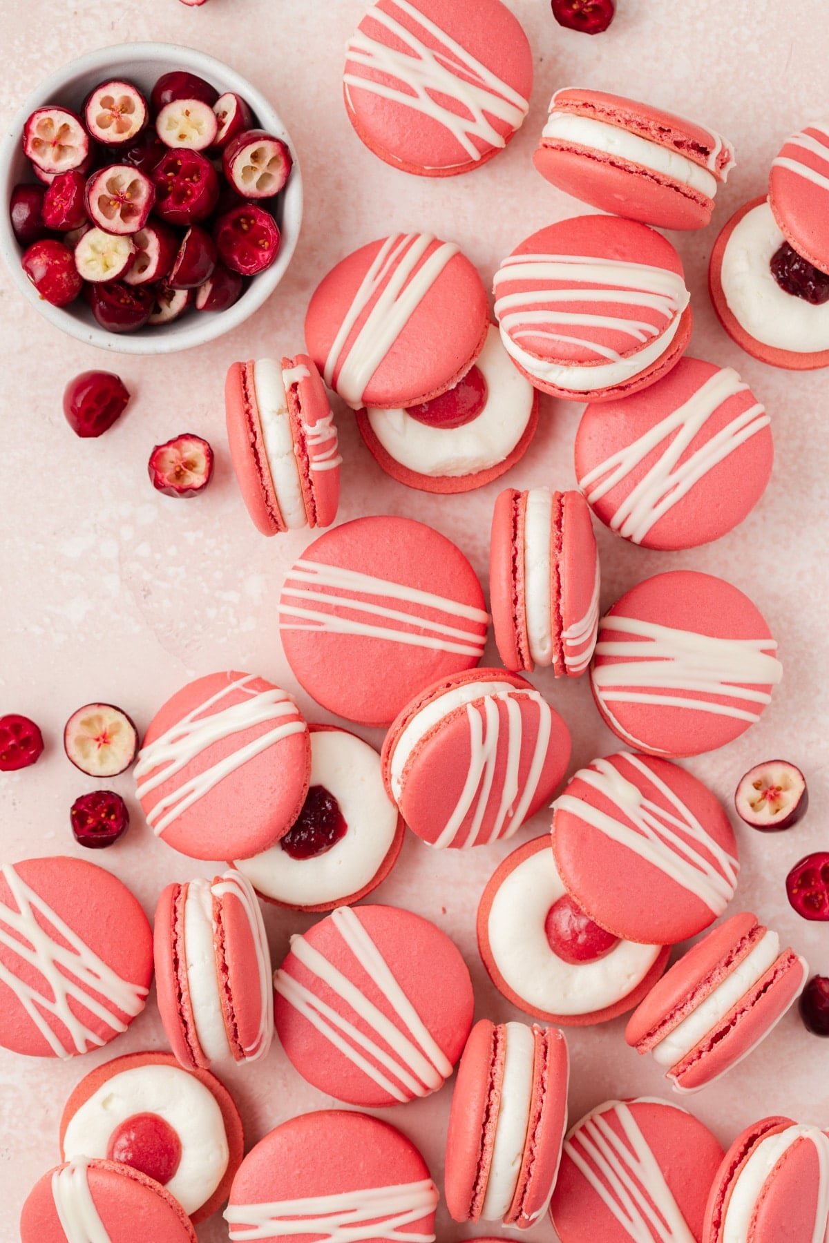 cranberry white chocolate macarons