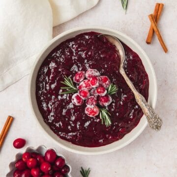 close up of cinnamon cranberry sauce