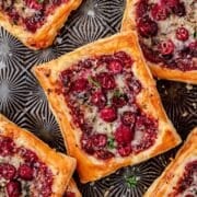 close up of cranberry tarts