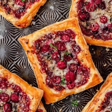 close up of cranberry tarts