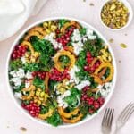close up of delicata squash salad