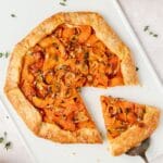 close up of honeynut squash galette