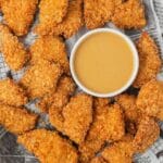 close up of potato chip chicken tenders