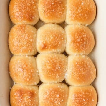 close up of sourdough dinner rolls