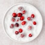 close up of sugared cranberries