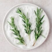 close up of sugared rosemary