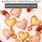strawberry hand pies shaped like hearts pin