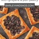 mushroom puff pastry tarts pin