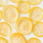 close up of candied lemon slices