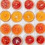 close up of dried orange slices
