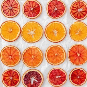 close up of dried orange slices