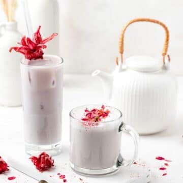hibiscus rose latte both hot and iced