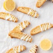 close up of lemon biscotti