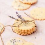 close up of lemon lavender cookies