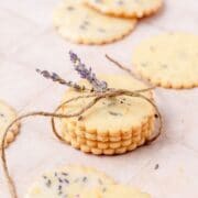 close up of lemon lavender cookies