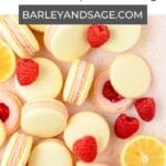 raspberry lemon macarons pin.