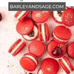 cherry cheesecake macarons pin.