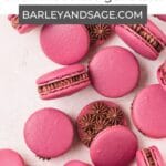 red wine chocolate macarons pin.